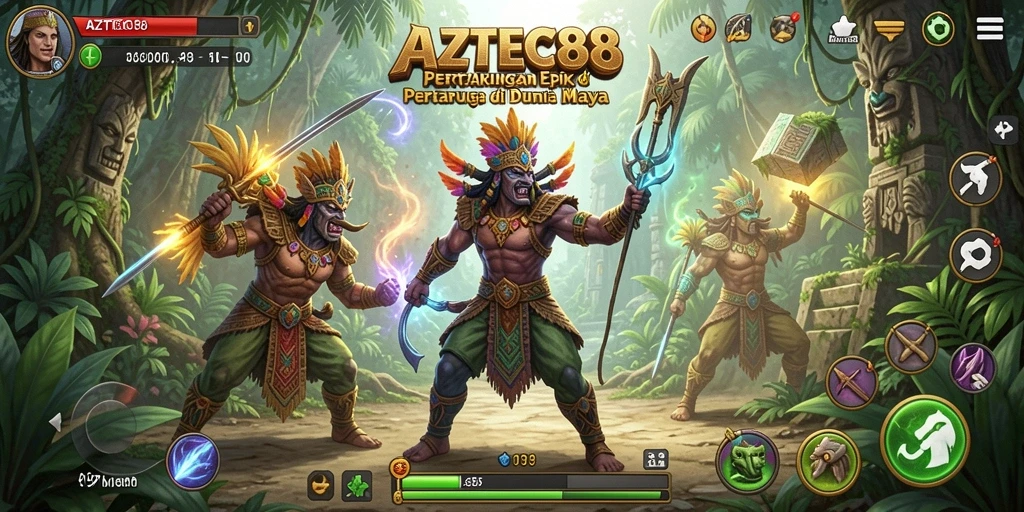 Tangkapan layar AZTEC88 menunjukkan aksi mendebarkan dalam pertempuran.