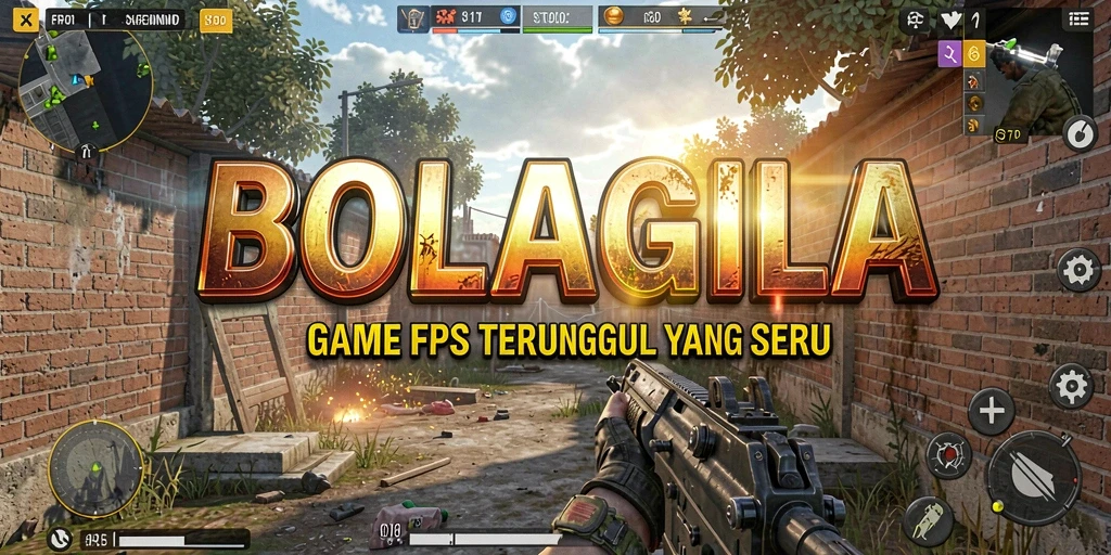 Screenshot gameplay BOLAGILA dengan aksi menembak yang mendebarkan.