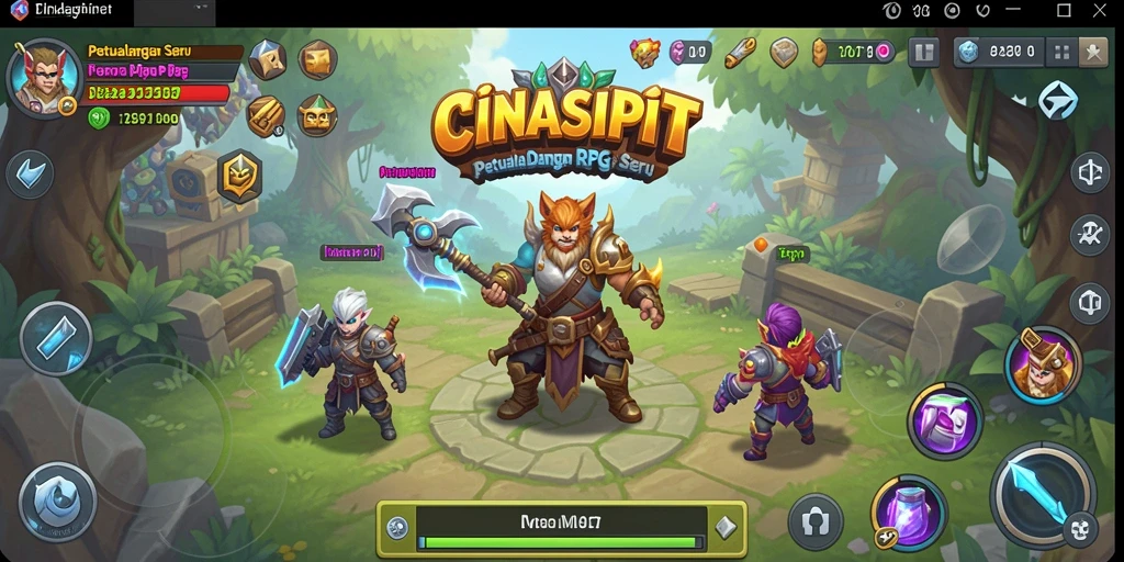 Tampilan gameplay <strong>CINASIPIT</strong> yang menampilkan pertarungan seru dan eksplorasi dunia fantasi.